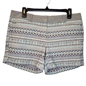 The Limited Blue Embroidered Striped Patterned Shorts Size 8